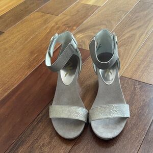 Anne Klein Calbert Taupe Wedge Sandals